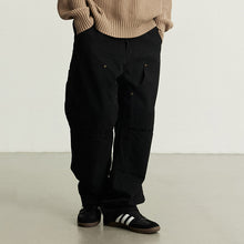 Load image into Gallery viewer, Relaxed Studded Cargo Jeans with Large Pockets