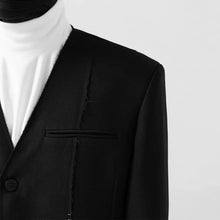 Load image into Gallery viewer, Hand-sewn Raw-edge Collarless Suit Jacket Loose-fitting Pants Two-piece Suit