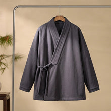 Load image into Gallery viewer, Fleece Lined Diagonal Placket Loose Hanfu Cardigan