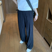 Load image into Gallery viewer, Solid Pleated Ice Silk Thin Loose Trousers