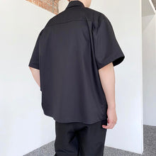 Load image into Gallery viewer, Double Fly Color Block Lapel Collar Shirt