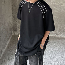 Load image into Gallery viewer, Padded Shoulders and Small Neckline Loose T-shirt