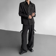 Load image into Gallery viewer, Pearl Embellished Shoulder Pad Shirt