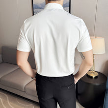 Load image into Gallery viewer, Summer Stand Collar Ice Silk Casual Waffle Shirt