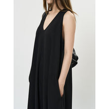 Load image into Gallery viewer, Women's Deep V Neck Asymmetric Curved Balloon Dress