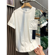 Load image into Gallery viewer, Patchwork Pattern Round Neck T-shirt