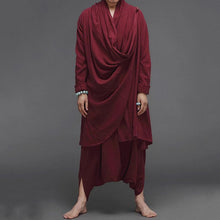 Load image into Gallery viewer, Vintage Cotton and Linen Loose Meditation Cape Jacket Harem Pants Two-piece Set
