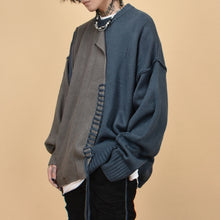 Load image into Gallery viewer, Irregular Stitching Contrast Patchwork Pullover Sweater