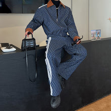 Load image into Gallery viewer, Printed Short Denim Jacket and White Edge Jeans Two-piece Set