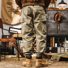 Load image into Gallery viewer, Vintage Loose Cotton Big Pockets Cargo Pants