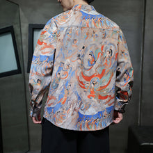 Load image into Gallery viewer, Patterned Stand Collar Button Down Shirt