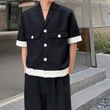 Load image into Gallery viewer, Color Contrast Paneled Short Sleeve Blazer
