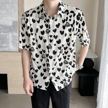 Load image into Gallery viewer, Ice Silk Loose Casual Heart Print Shirt