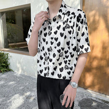 Load image into Gallery viewer, Ice Silk Loose Casual Heart Print Shirt