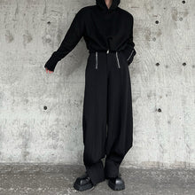 Load image into Gallery viewer, Black Zipper Style Casual Loose Draped Leggings Pants