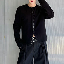 Load image into Gallery viewer, Round Neck Cardigan Sweatshirt with A Row of Buttons