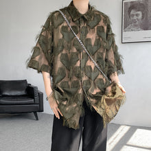 Load image into Gallery viewer, Tassel Hot Stamping Loose Quarter Sleeve Shirt