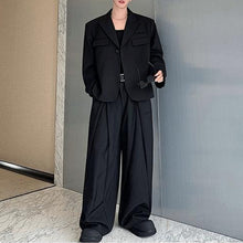 Load image into Gallery viewer, One-button Suit Jacket Pleated Wide-leg Pants Two-piece Suit