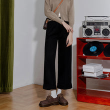 Load image into Gallery viewer, Vintage Rolled Hem Fur High Waist Straight Pants