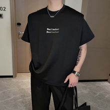 Load image into Gallery viewer, Letter Print Shoulder Pads Short Sleeve T-Shirt