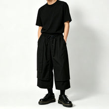 Load image into Gallery viewer, Multi-Panel Elastic-Waist Drapey Wide-Leg Pants