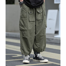 Load image into Gallery viewer, Retro Multi-pocket Wide-leg Pants