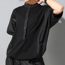 Load image into Gallery viewer, Women's Loose Batwing Sleeve Lace Patchwork Cutout Top