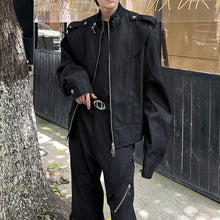 Load image into Gallery viewer, Simple Black Zipper Short Jacket