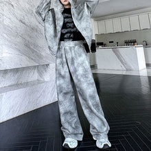 Load image into Gallery viewer, Printed Hooded Long Sleeve Sweater American Casual Pants Two-piece Set