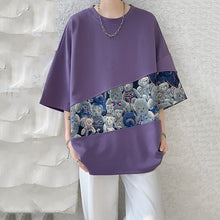 Load image into Gallery viewer, Bear Contrast Patchwork Short-sleeved Shirt