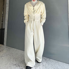 Load image into Gallery viewer, Retro Knit Cropped Sweater Wide-Leg Trousers Two-Piece Set