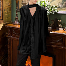 Load image into Gallery viewer, French V-neck Ribbon Loose Draped Shirt