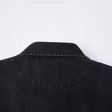Load image into Gallery viewer, Denim Loose Button-Up T-Shirt