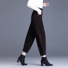 Load image into Gallery viewer, Plush High Waist Loose Thickened Corduroy Harem Pants
