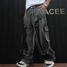 Load image into Gallery viewer, Ripped Outdoor Hip-hop Denim Trousers