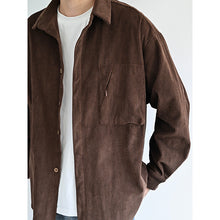 Load image into Gallery viewer, Corduroy Zip-up Pockets Soft Shirts