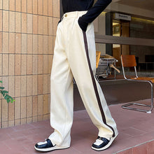 Load image into Gallery viewer, Contrast Color Notch Lapel Short Suit and Wide-leg Trousers Two-piece Set