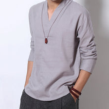 Load image into Gallery viewer, Vintage Cotton and Linen Long-sleeved Shirt