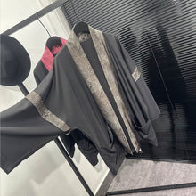 Load image into Gallery viewer, Faux-layered Spliced Cape Coat
