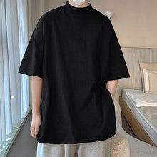 Load image into Gallery viewer, Cotton Half Turtleneck Short-sleeved T-shirt