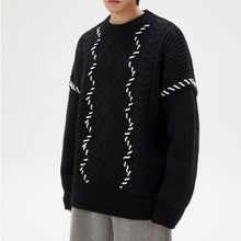 Load image into Gallery viewer, Irregular Black Knitted Twist Sweater
