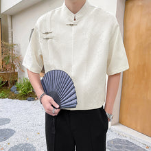 Load image into Gallery viewer, Jacquard Concealed Button Stand Collar Shirt