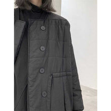 Load image into Gallery viewer, Drawstring Long Buttoned Loose Coat
