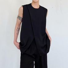 Load image into Gallery viewer, Black Slit Hem Sleeveless Vest