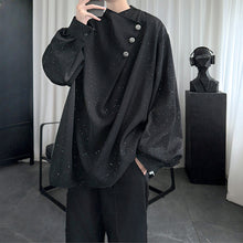Load image into Gallery viewer, Starry Black Long Sleeve Drape Shirt