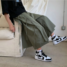 Load image into Gallery viewer, Japanese Style Fake Two Piece Side Ribbon Pants