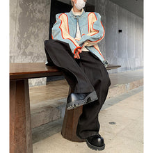 Load image into Gallery viewer, Washed Denim Contrast Color Cropped Jacket