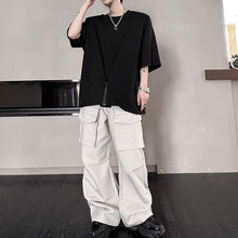 Load image into Gallery viewer, Hem Zipper Panel Shoulder Pads T-Shirt