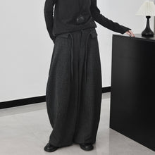 Load image into Gallery viewer, Striped Gray Loose High-waisted Thick Fleece Lining Pants