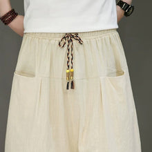 Load image into Gallery viewer, Linen Loose-fitting Low-rise Baggy Casual Shorts
